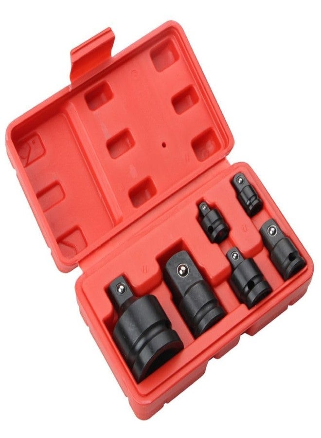 Inditrust 6PCS Pneumatic Air Impact Adapter And Reducer Socket Set Female To Male or Male to Female Convertor 1/4", 3/8", 1/2" & 3/4" Square Drive, Chrome Vanadium Steel - Image 1